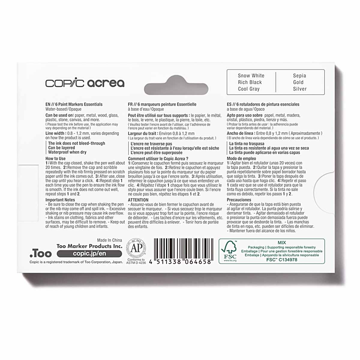 Copic Acrea Paint Markers - 6pc Light Set | Shop Today. Get It Tomorrow