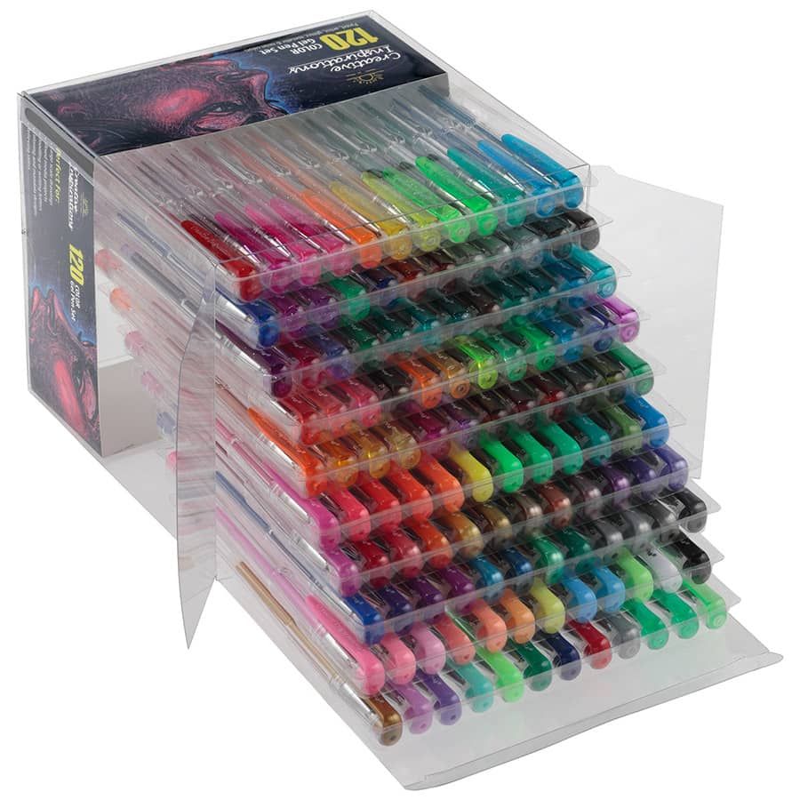 240 Pack Set 120 Colored Gel Pen with 120 Refills, Fine Tip