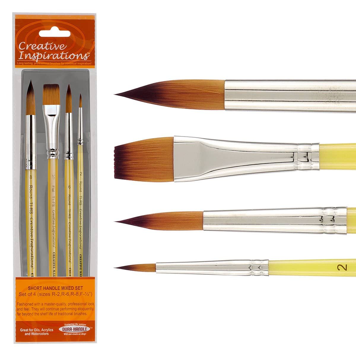 Creative Inspirations Dura-Handle™ Brushes Short Handle Mixed Set (Set of 4)