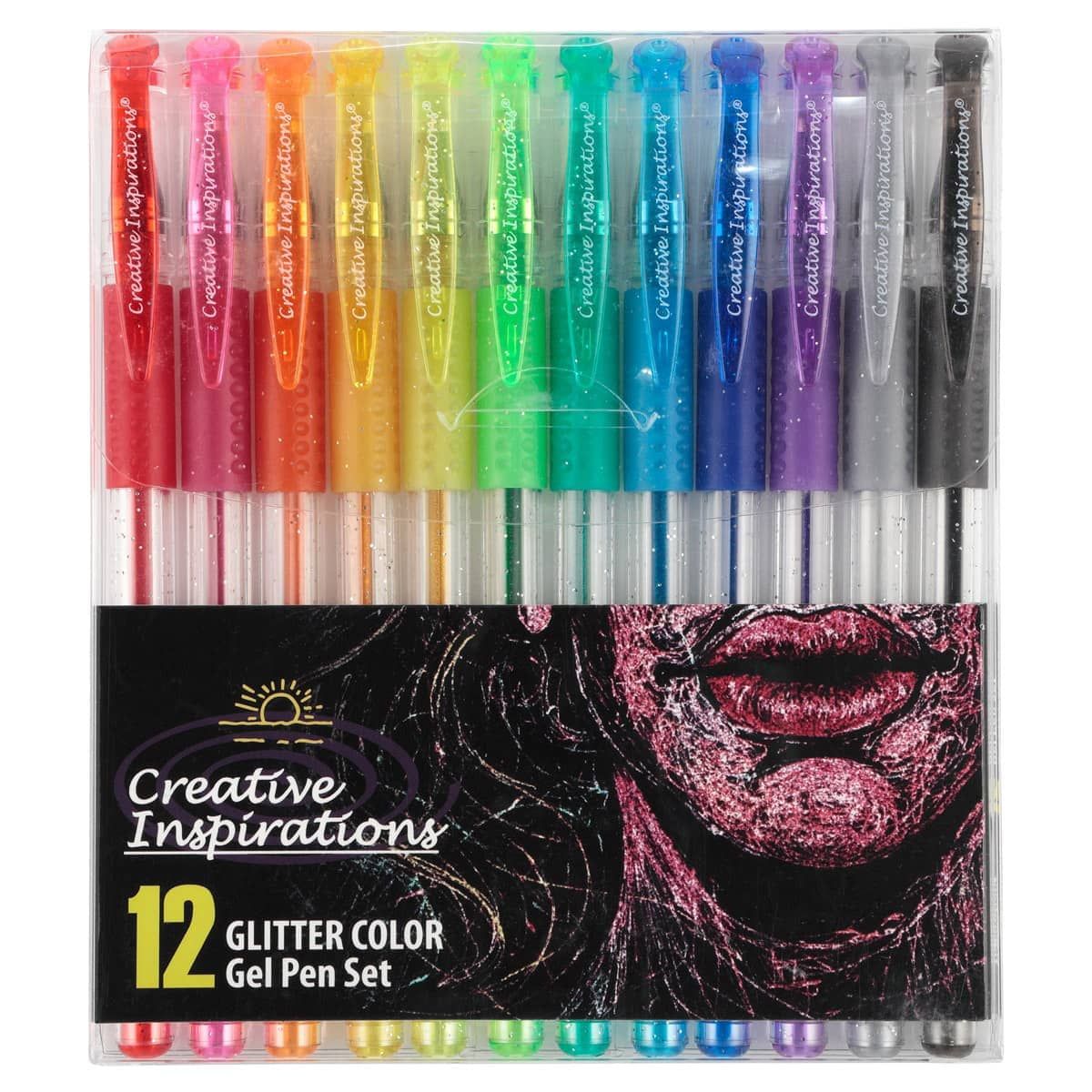 Gel pens Set 12/24 100 Colored Gel Pen Tip Glitter Gel pens with Canvas Bag