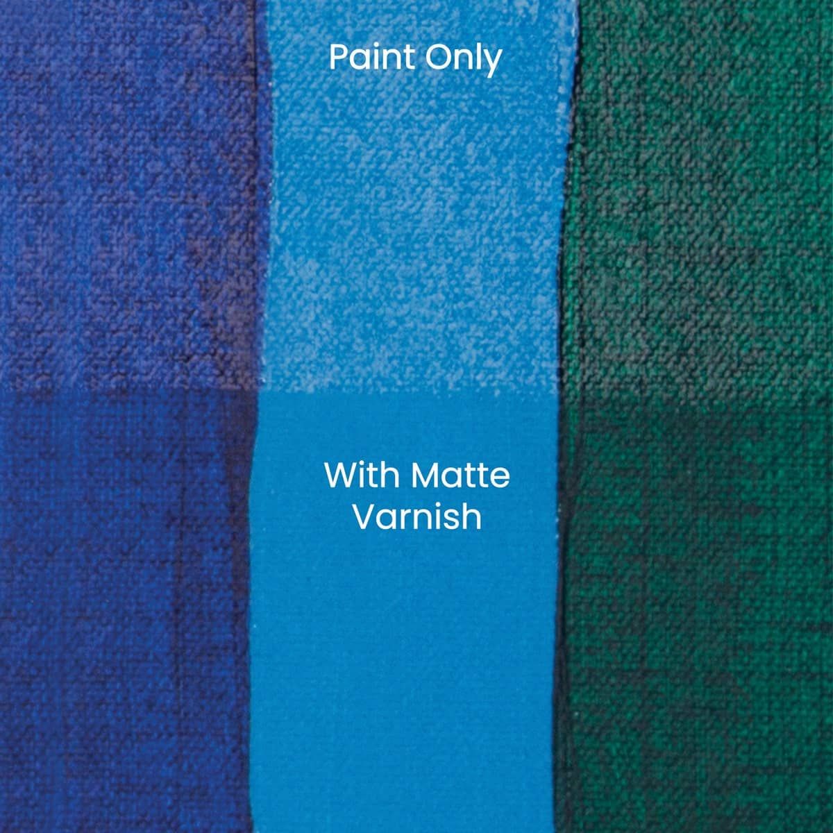 example of paint used with & without Matte Varnish