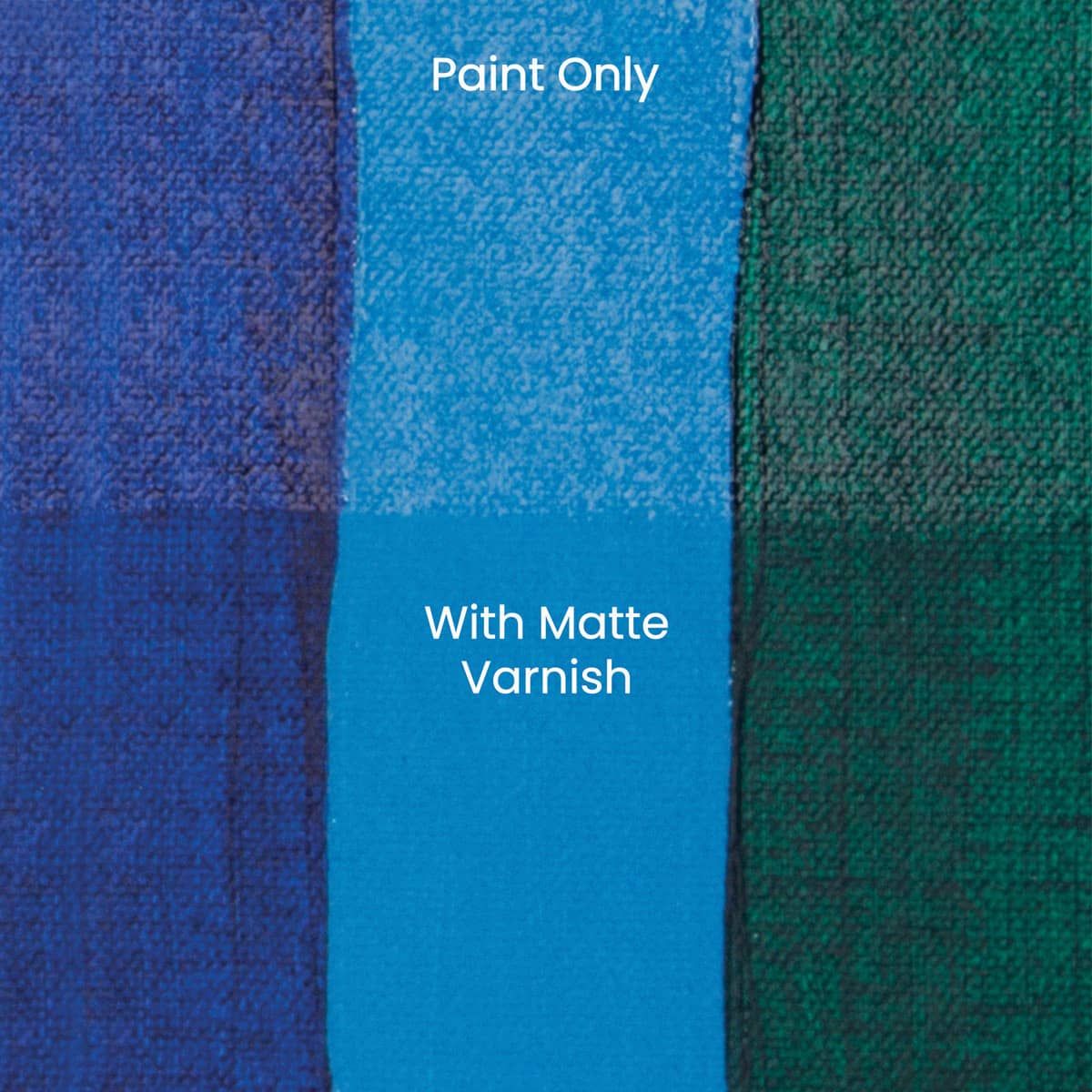 example of paint with & without Matte Varnish