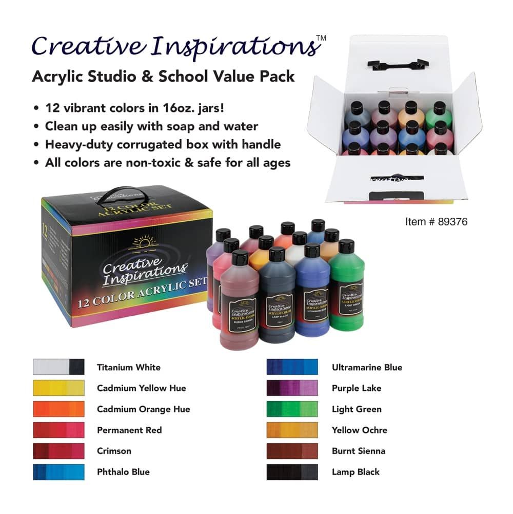 Creative Inspirations Acrylic Paint - Smooth, Rich, Creamy, Free-Flowing  and Washable Paint, Metallic Rich Bronze, 500 mL Bottle