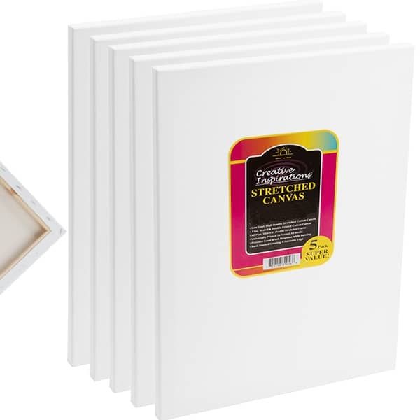 16x20 Canvas Bundle - Pack of 5 Art Canvas Sheets and Magnetic Wood H –  Hanger Frames