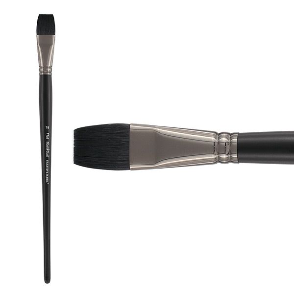 Black Swan Synthetic Red Sable Long Handle Brush-Oil & Acrylic Flat #18
