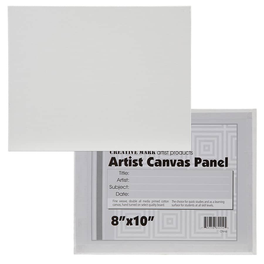 Creative Mark Ultra Mini White Stretched Canvas & Natural Wood