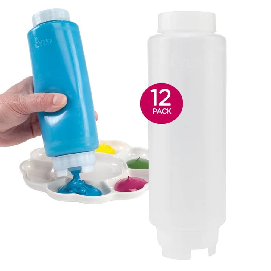 12 Pack Paint Squeeze Bottle - 32oz