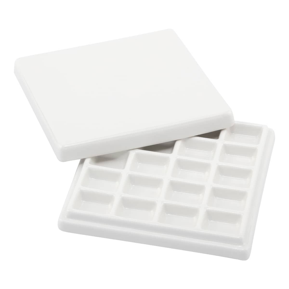 White Porcelain Ceramic Watercolor Palette 20 grids – Artbiz Supply