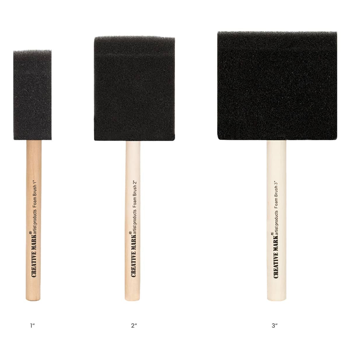 Available in single sized sets of 6 in 1", 2", and 3" foam brushes