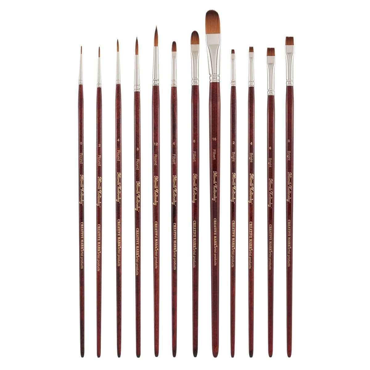 Mimik Kolinsky Synthetic Sable Short Handle Brushes