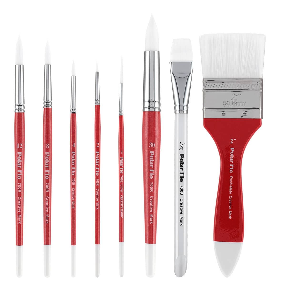 Polar Flo Synthetic Watercolor Brushes, Creative Mark