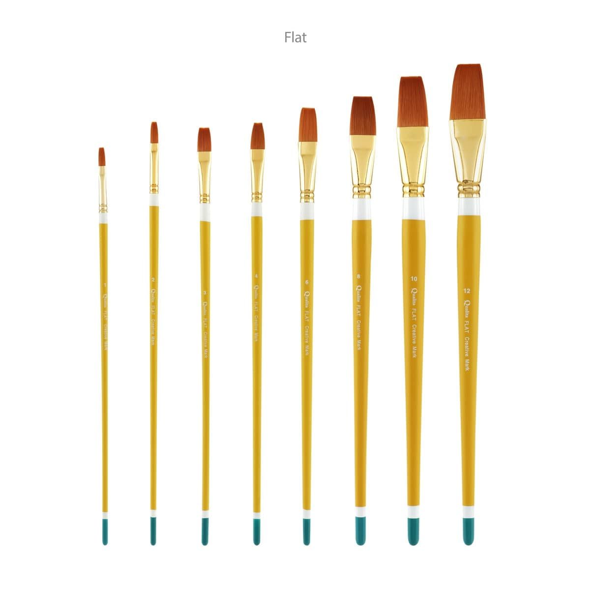 Creative Mark Qualita Golden Taklon Long Handle Brushes
