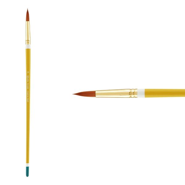 Creative Mark Qualita Golden Taklon Long Handle Brush Round #6