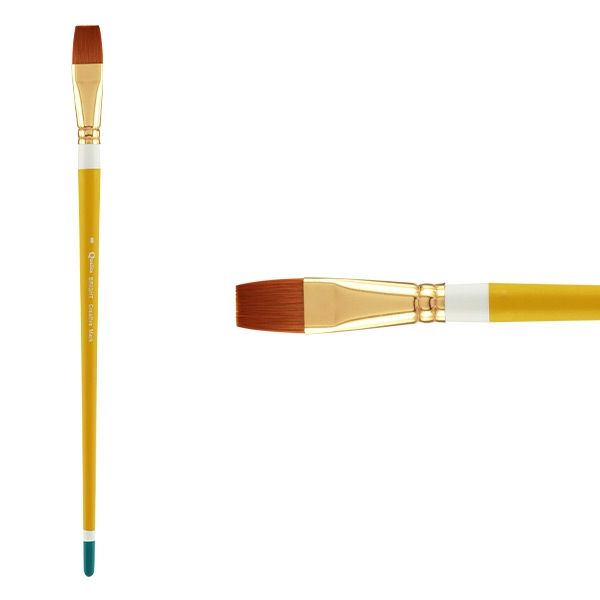 Creative Mark Qualita Golden Taklon Long Handle Brush Bright #8