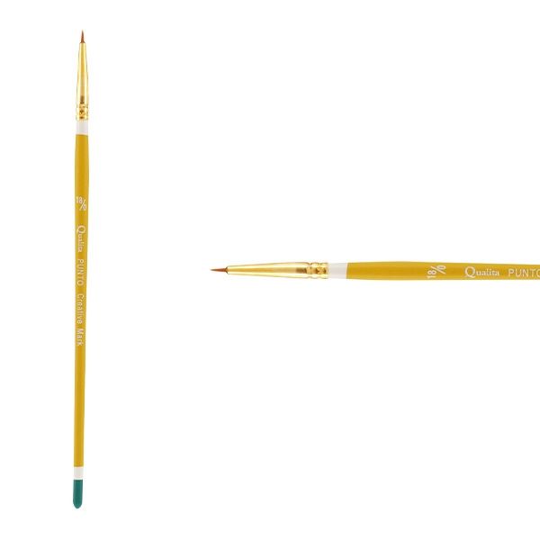 Creative Mark Qualita Golden Taklon Short Handle Brush Punto #18x0