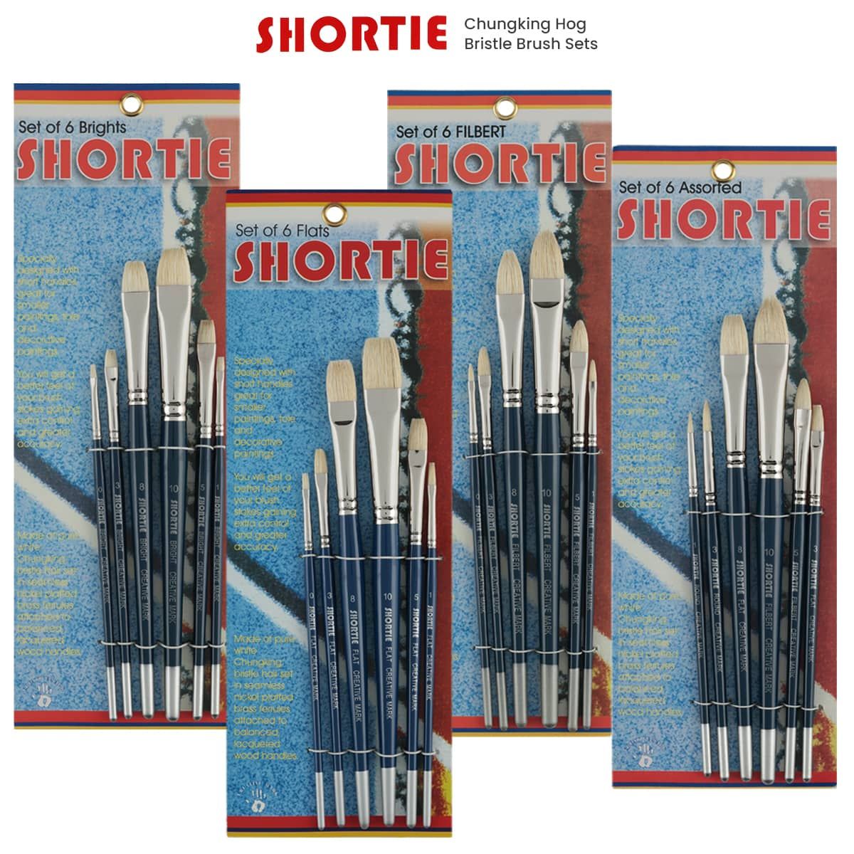 Shortie Bristle Brush Sets are perfect for painting anywhere, anytime!