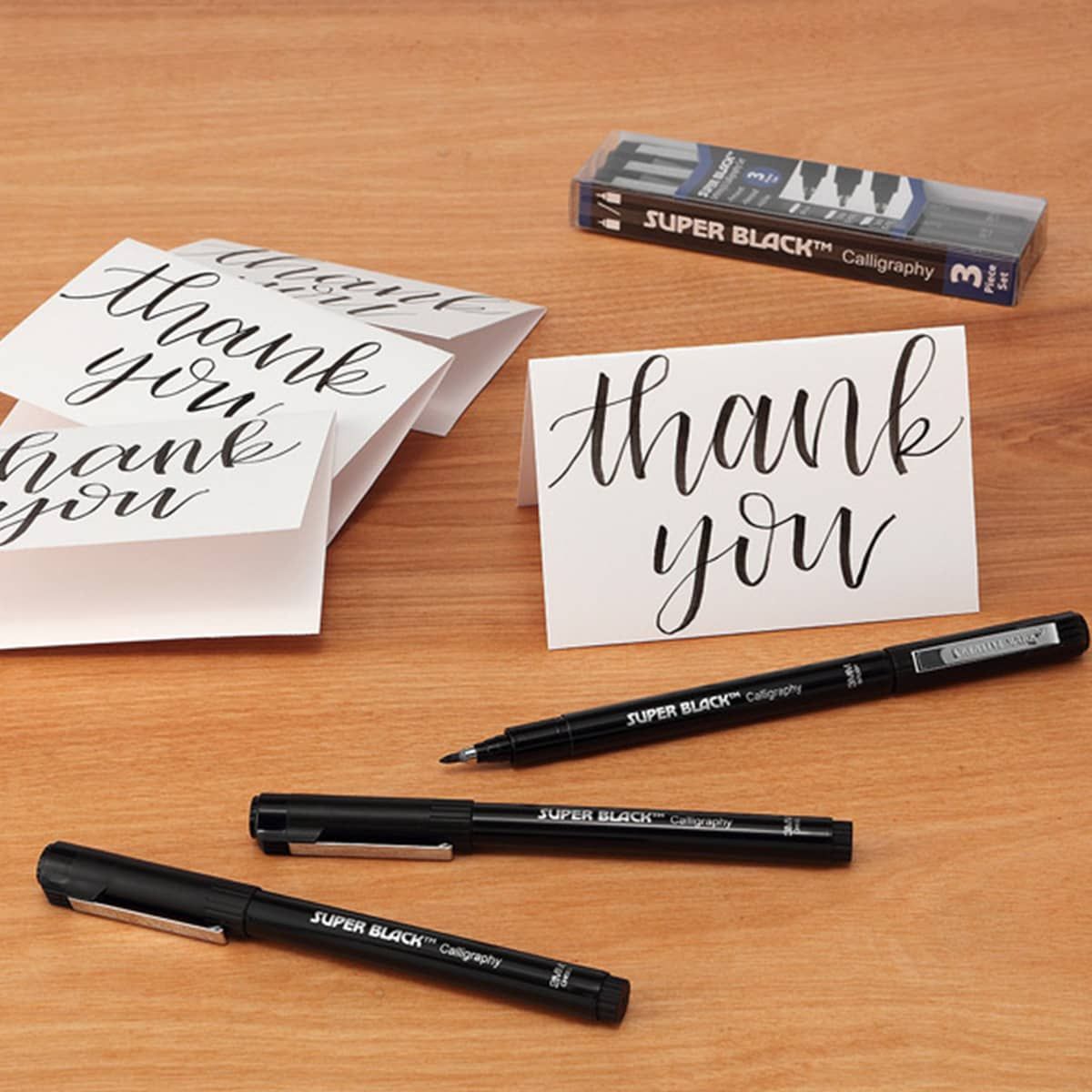 Creative Mark Super Black Permanent Fineliners Lettering & Calligraphy Set of 3