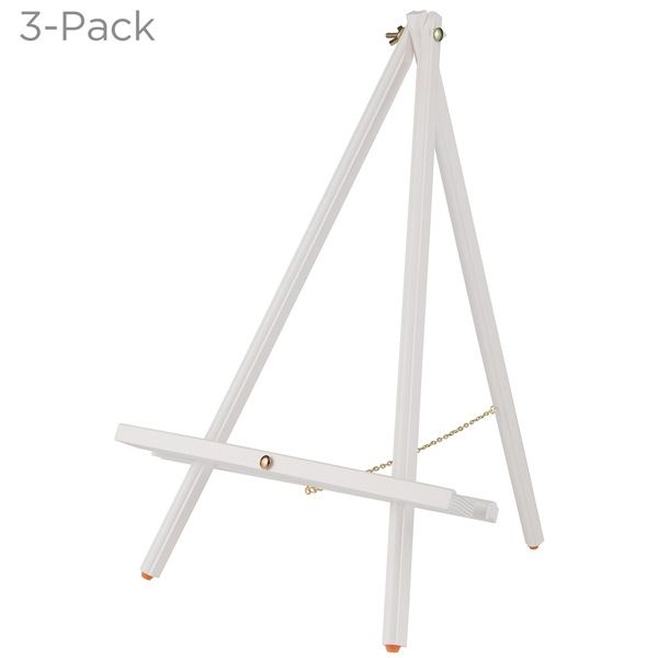 3-Pack Table Top Display Easel White Wood-Thrifty Creative Mark