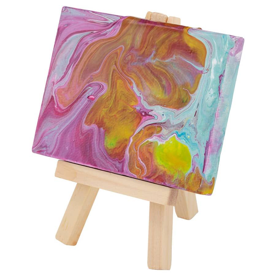 Kids Painting Set, Nature, 3 x 3 Mini Canvas & Easels