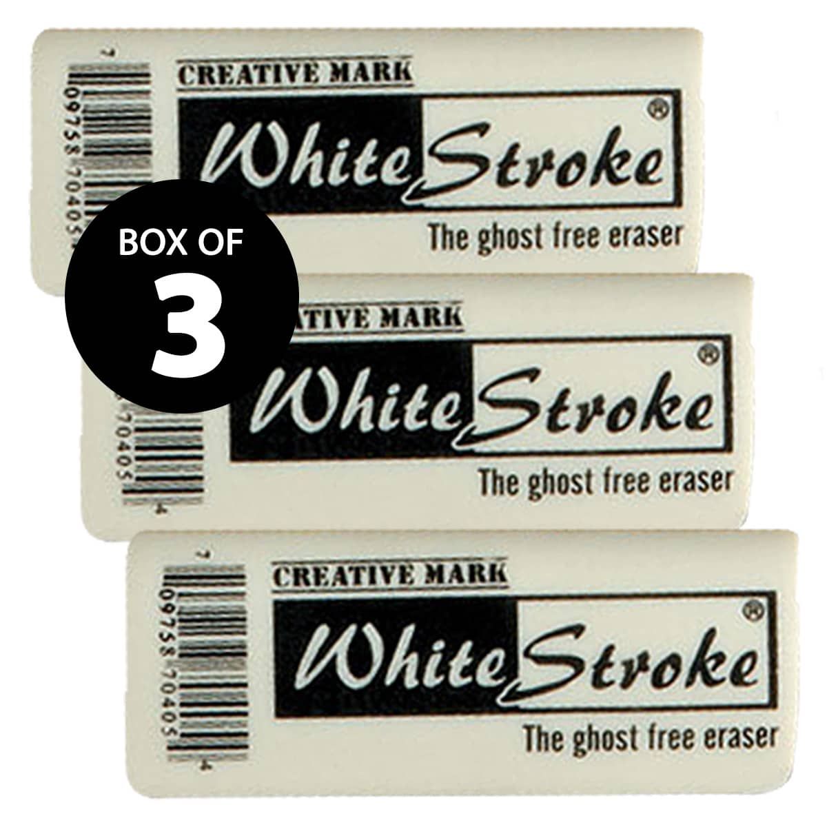 White Stroke® is a soft plastic eraser won't damage the surface of your paper