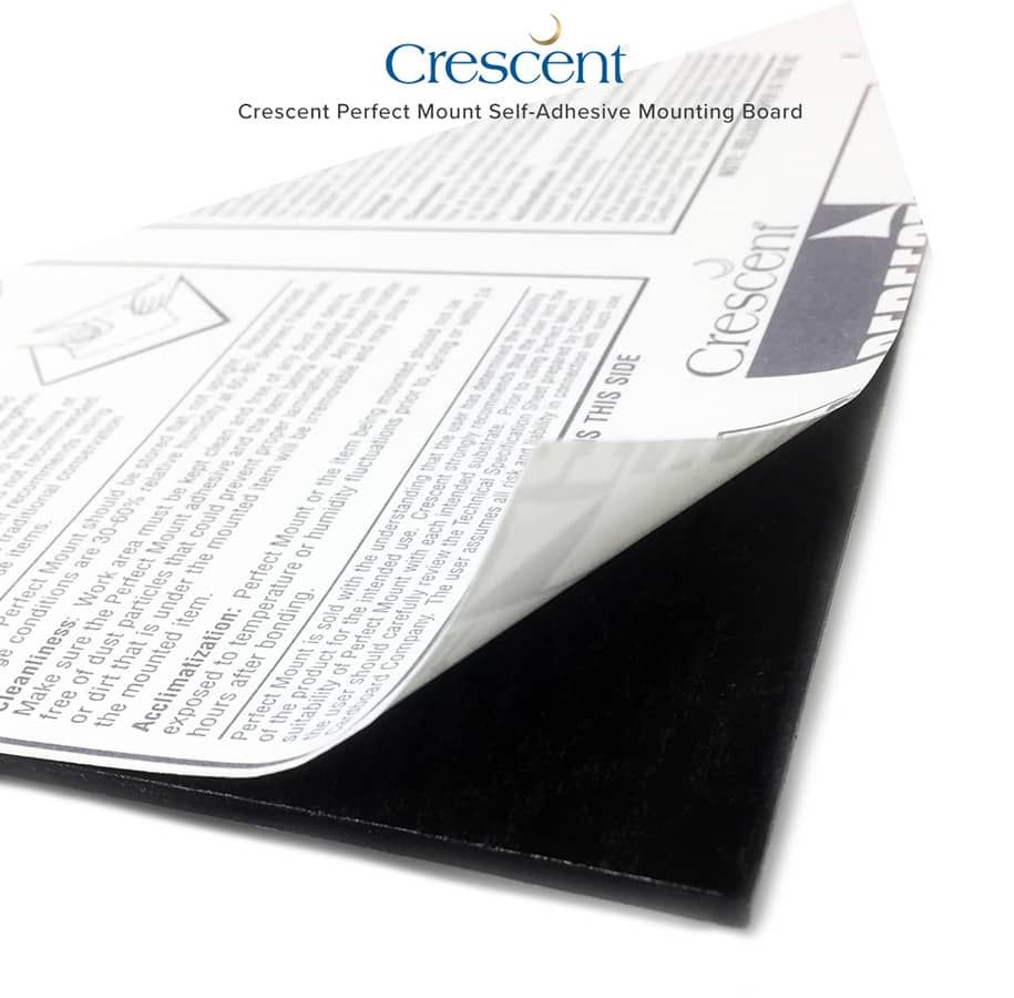 Crescent 8x10” Black Perfect Mount Self-Adhesive Board Single Thick
