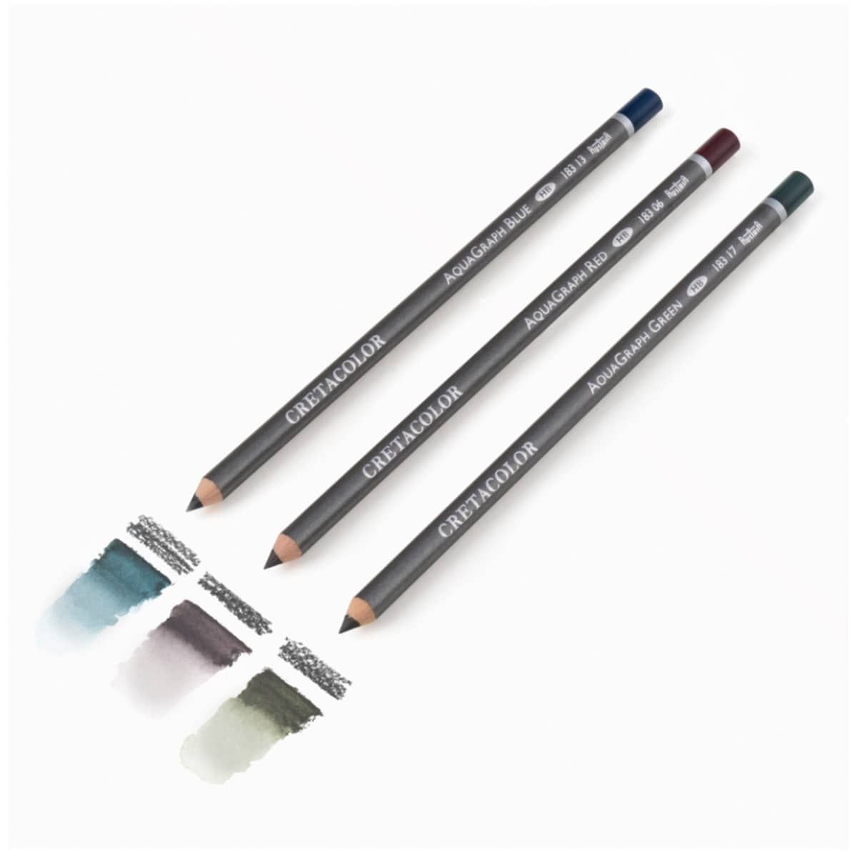 The new Aquagraph pencils are available in the colors Red, Blue, and Green