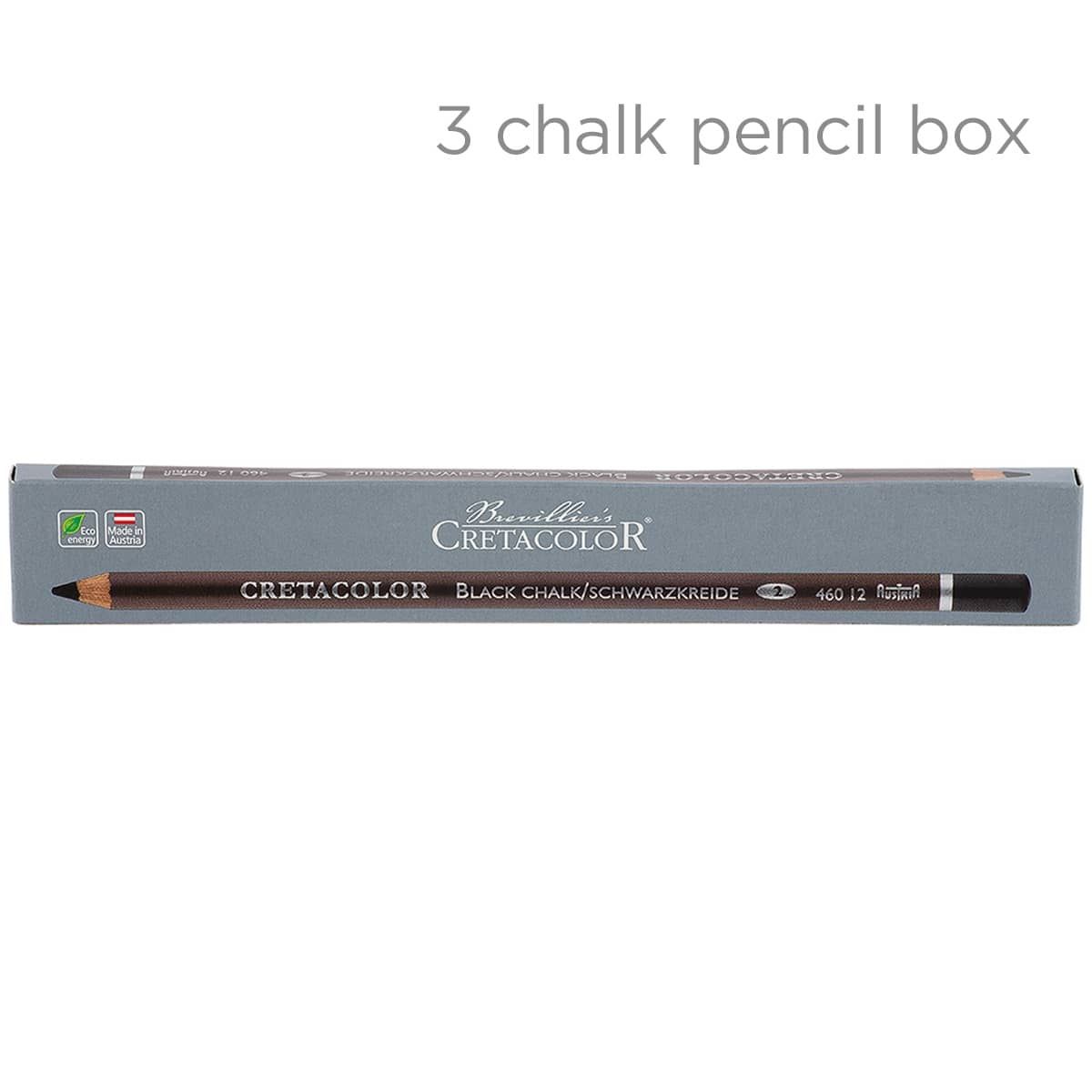 Cretacolor Chalk Pencil 3 Pack Box Black