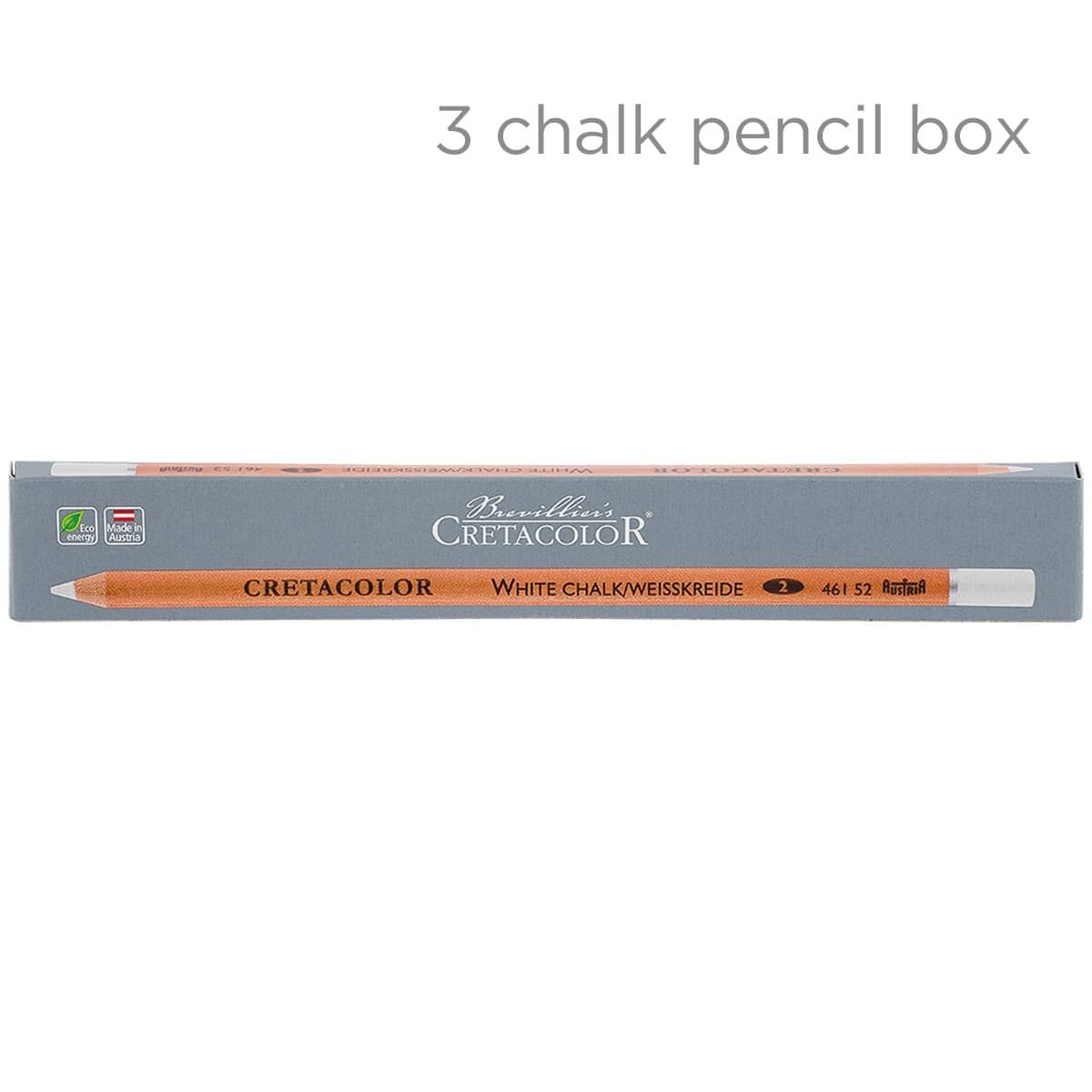 Cretacolor Chalk Pencil 3 Pack Box White Medium