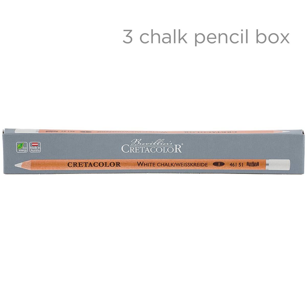 Cretacolor Chalk Pencil 3 Pack Box White Soft