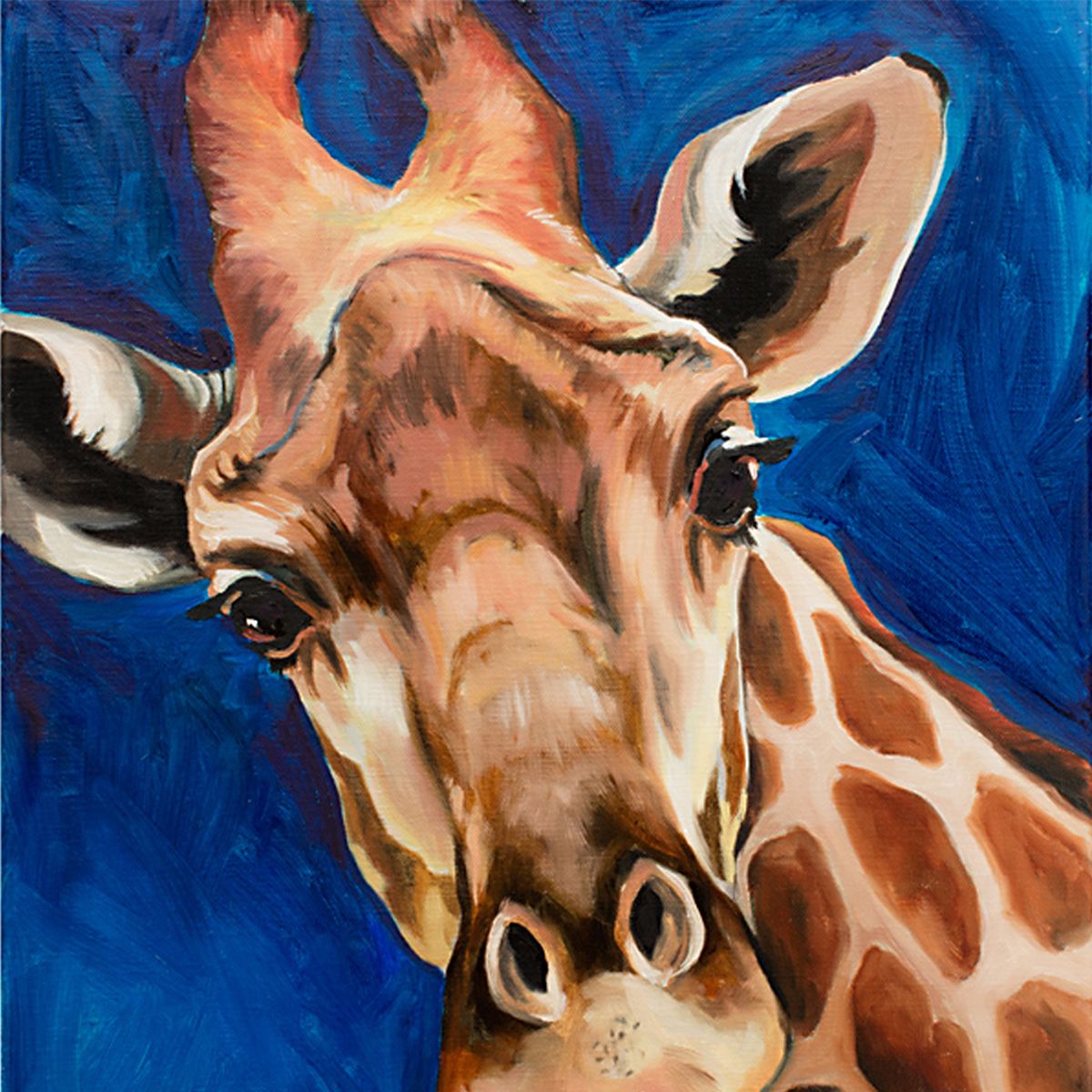 Giraffe By Amy Dean - Mounted on 3mm MDF Wood Board