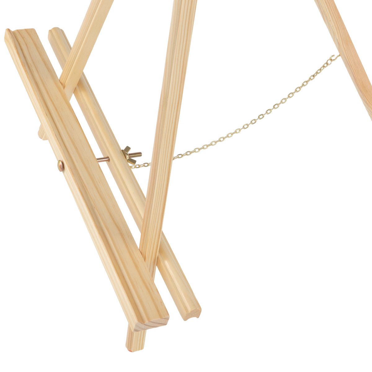 Adjustable legs with catch chain to stabilize easel