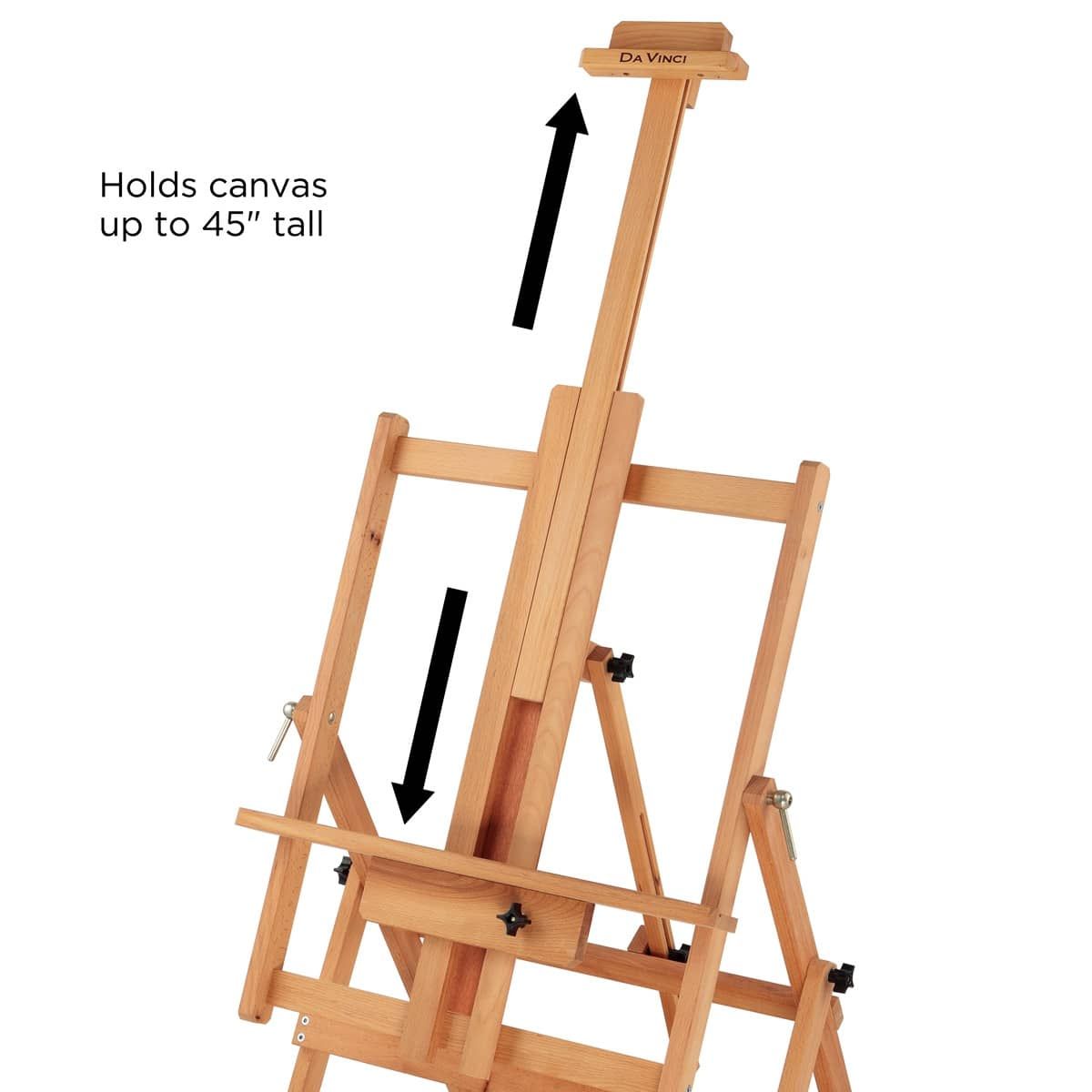 Creative Mark Da Vinci Multimedia Multi-Angle Convertible Wood Art Easel - Elm Wood Oil Finish 24x28 Base Footprint 70 H 34 Table Height