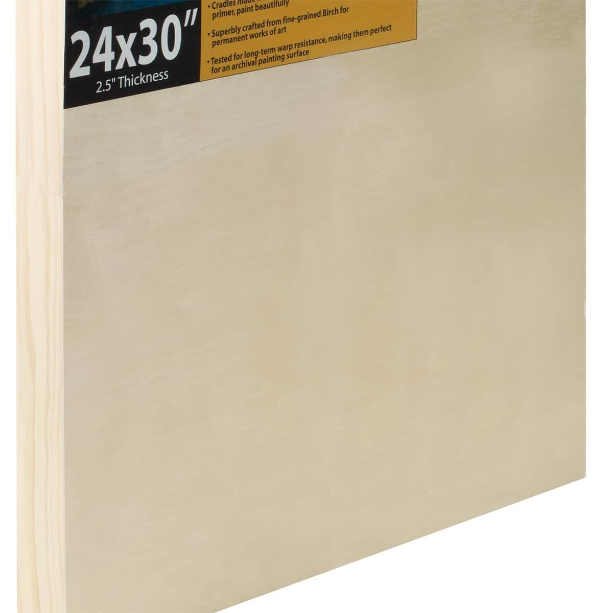 Single 7/8 Gesso Panel - 3x3 Da Vinci Pro Birch Wood Gesso Panels for Mounting Linen or Can Be Universally Gesso Primed - Very Fine Wood Grain Warp Resistant Birch 