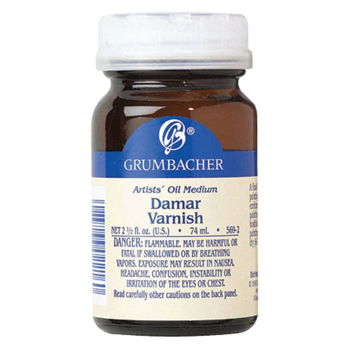 Grumbacher Pre-Tested Damar Varnish, 2.5 oz Bottle