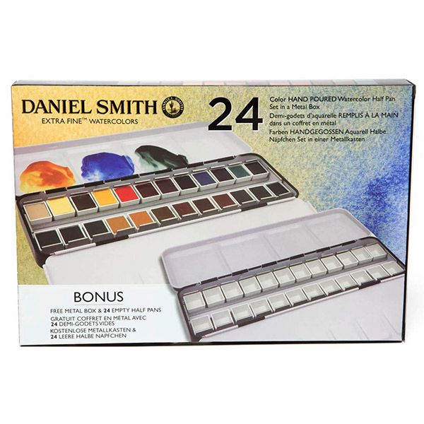 Watercolor practice – Daniel Smith Floral Half-Pan Set