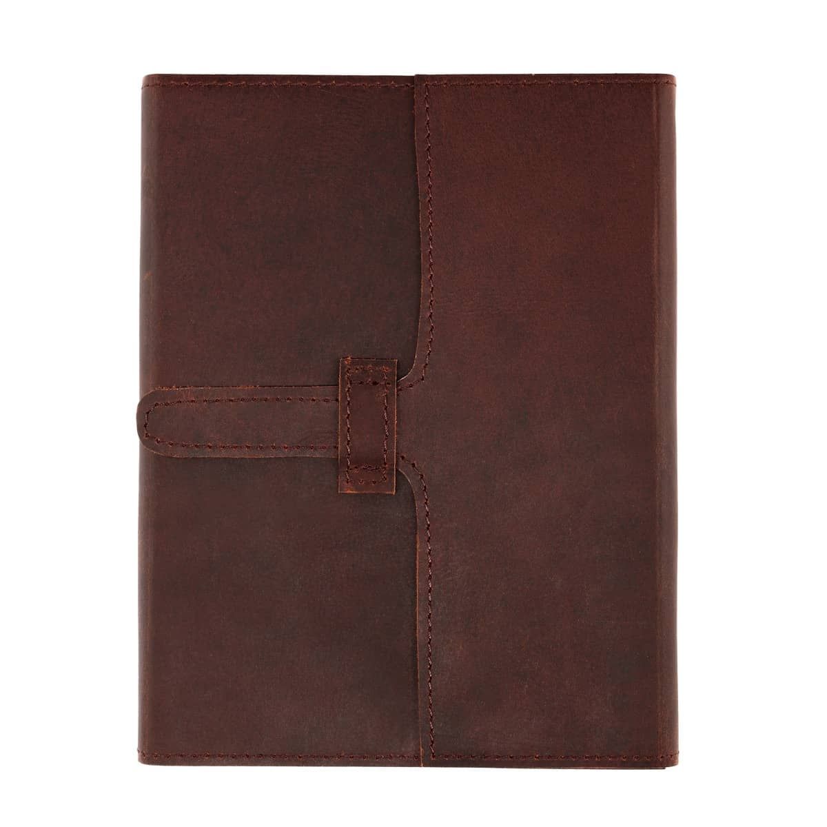 Dark Brown Opus Genuine Leather Journals with Slide Closure - 6x8