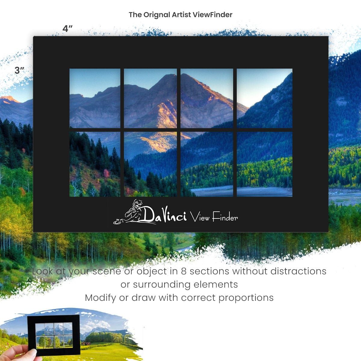 DaVinci Artist Viewfinder 3x4" Perspective Tool Jerry's Artarama