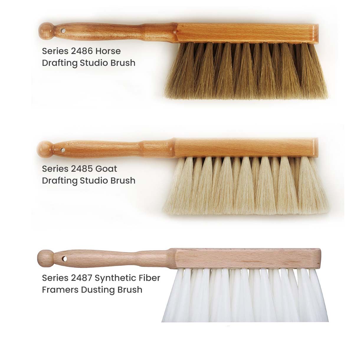 Da Vinci Dry Brush Synthetic Goat Brushes, Set of 3