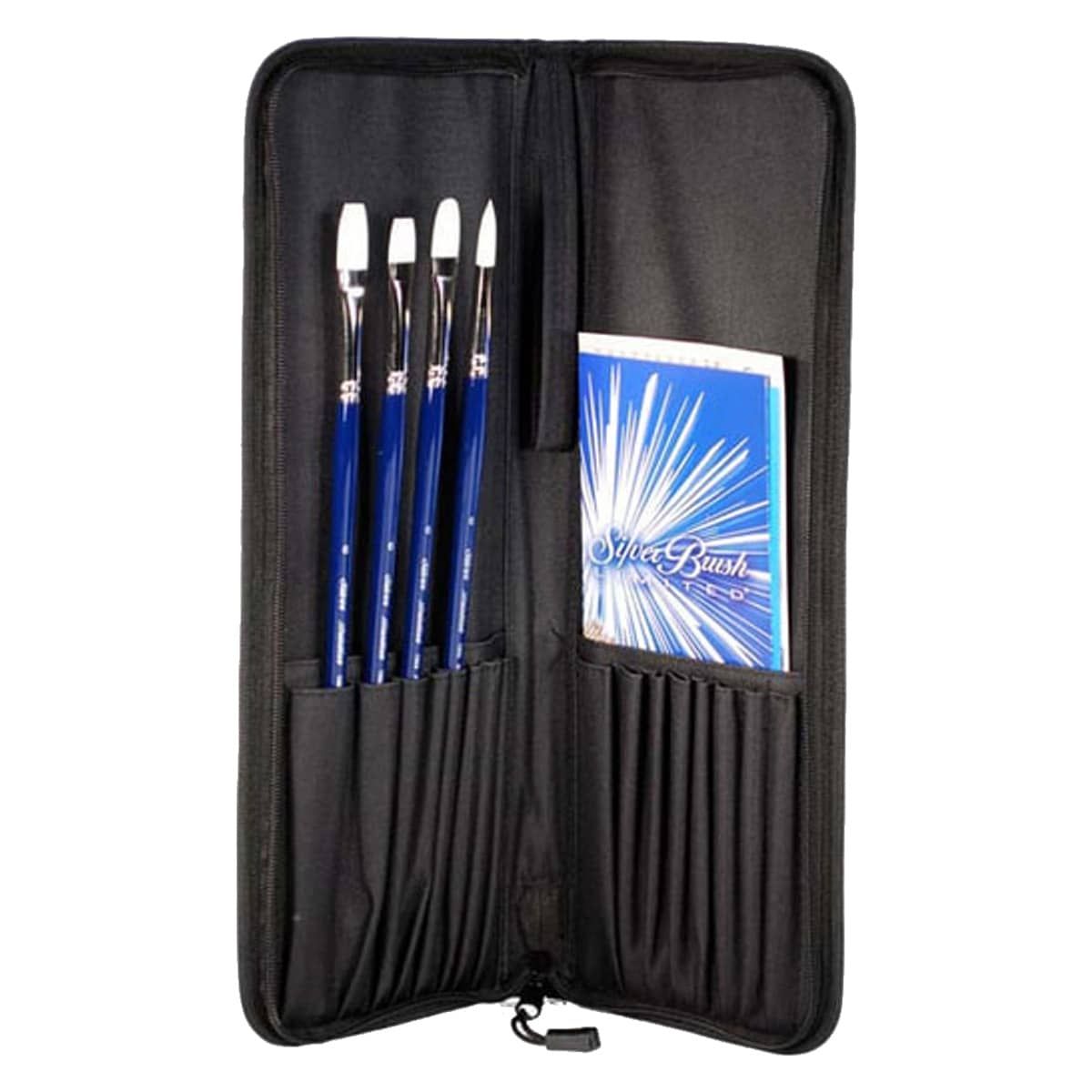 Silver Brush Bristlon® with Deluxe Brush Case (Set of 4)