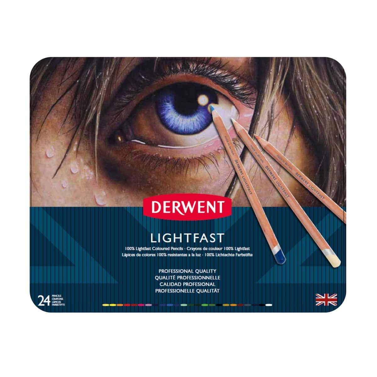 Derwent Lightfast Coloured Pencil Tin Sets of 24