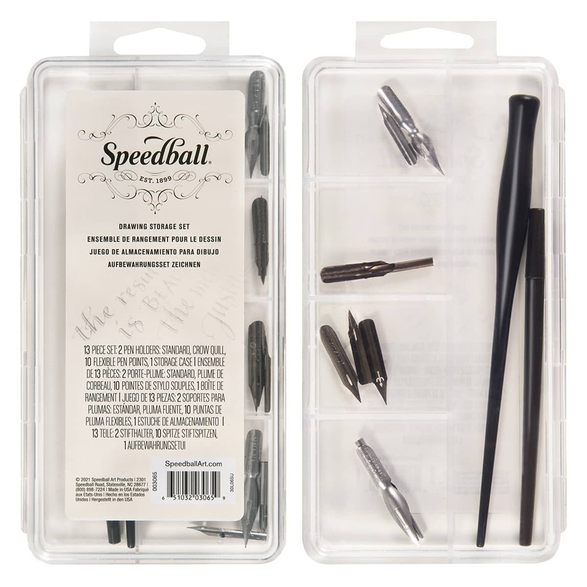 Speedball Sketching Pen Set - 2 Penholders w/ 6 Pen Tips Drawing