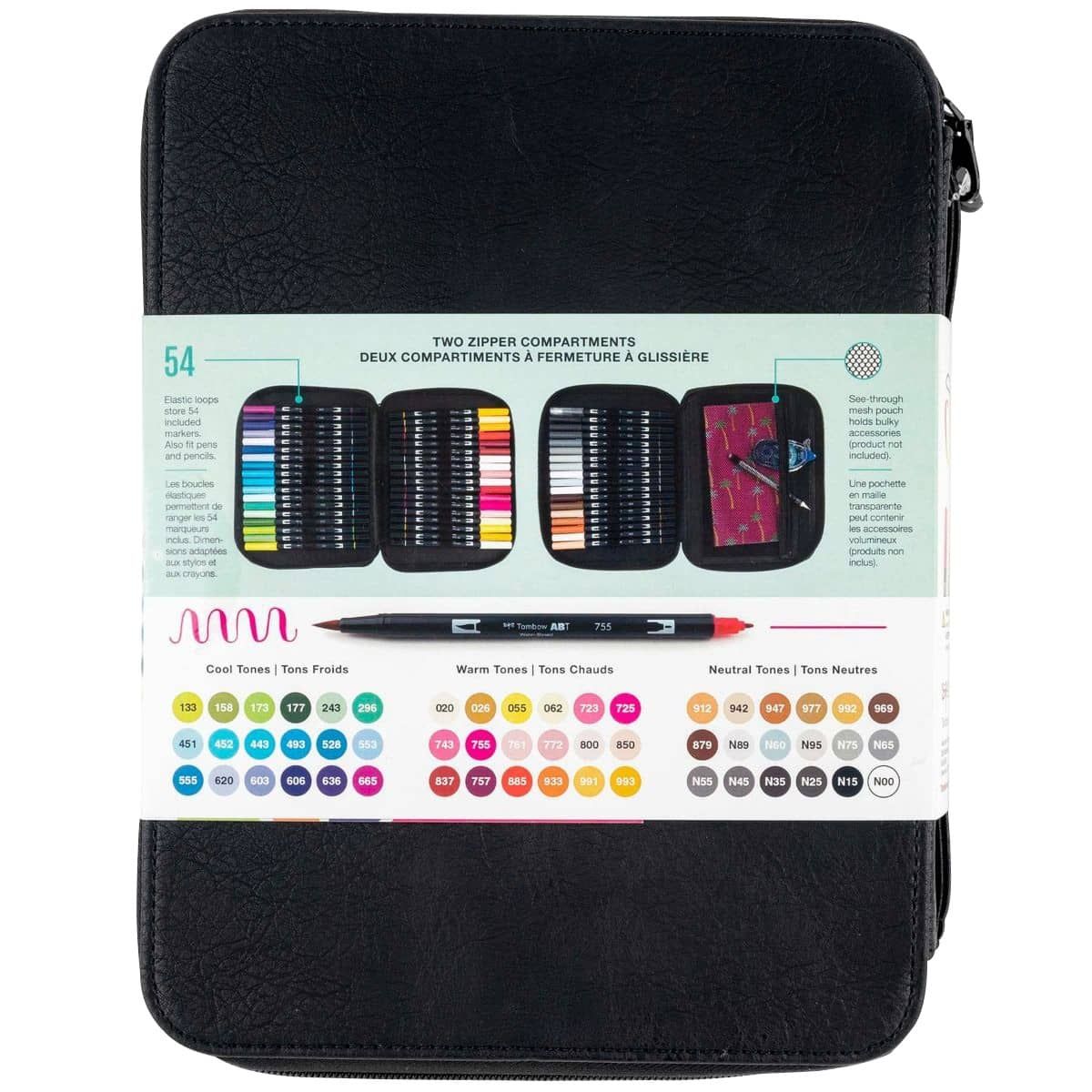 Tombow USA Marker Trifold Case for Tombow Pens Holds 108 Markers