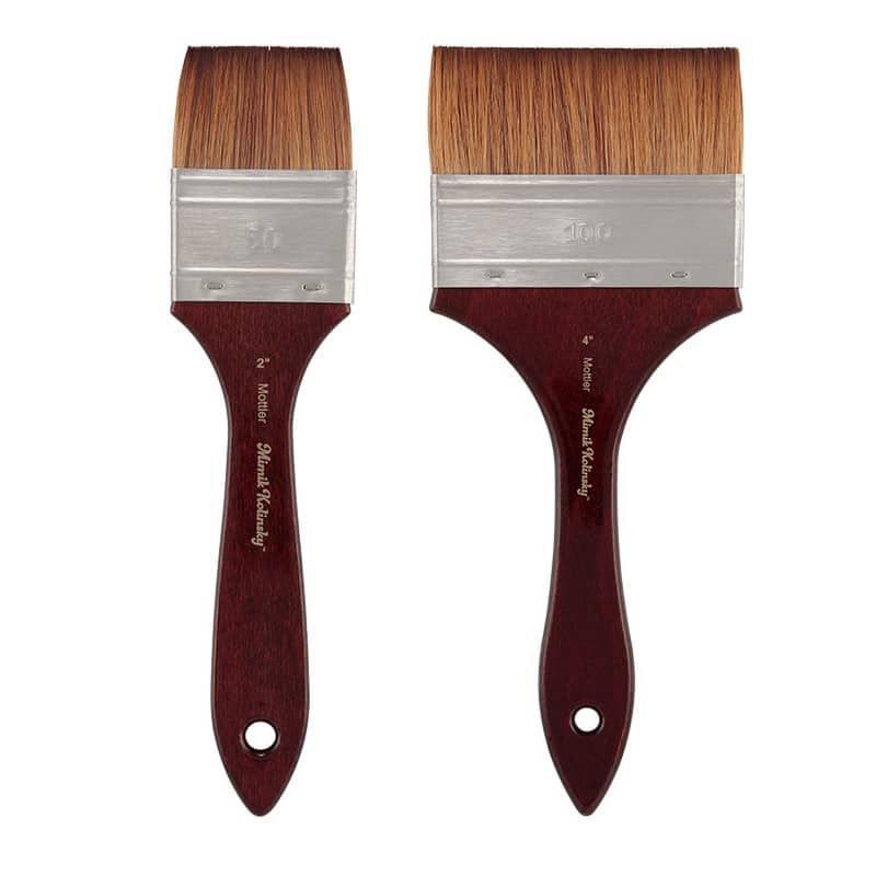 Mimik Synthetic Kolinsky Brush 2in & 4in Watercolor Mottler Duo Set
