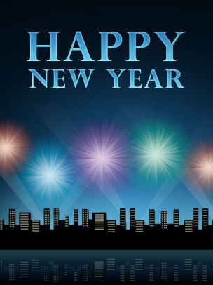 Happy New Year Night Cityscape - Art  eGift Card