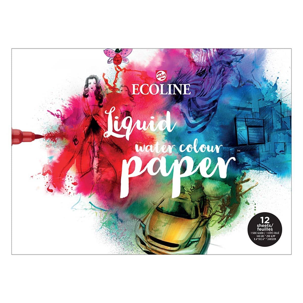 Ecoline Liquid Watercolor Paper 140 lb 9.4 x 12.6 in Pad (12 sheets)