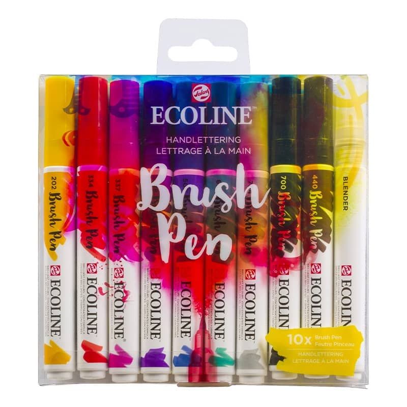 Ecoline Liquid Watercolor Brush Pen Set of 10 Handlettering