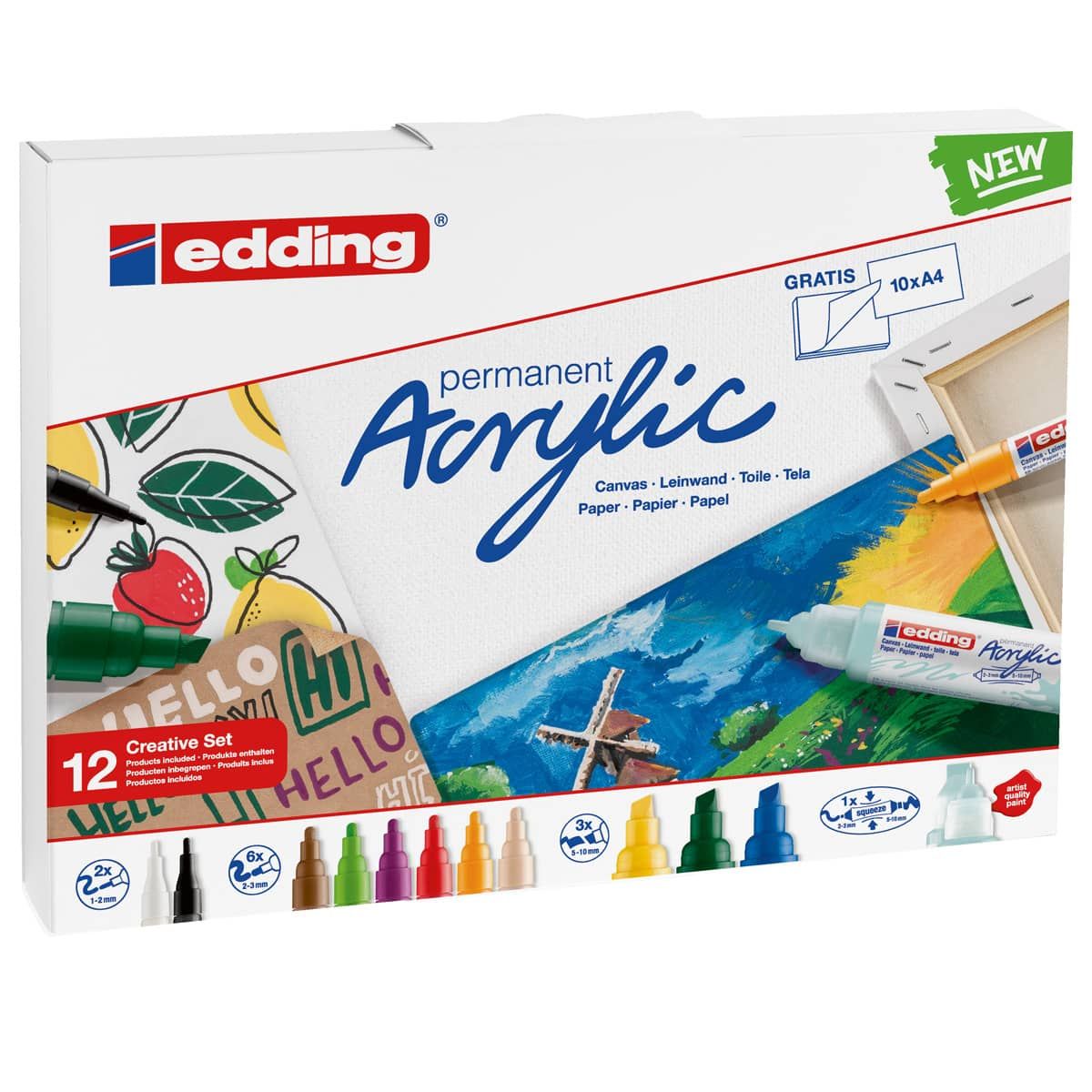 Edding Acrylic Marker Starter Creative Set of 12 Colors