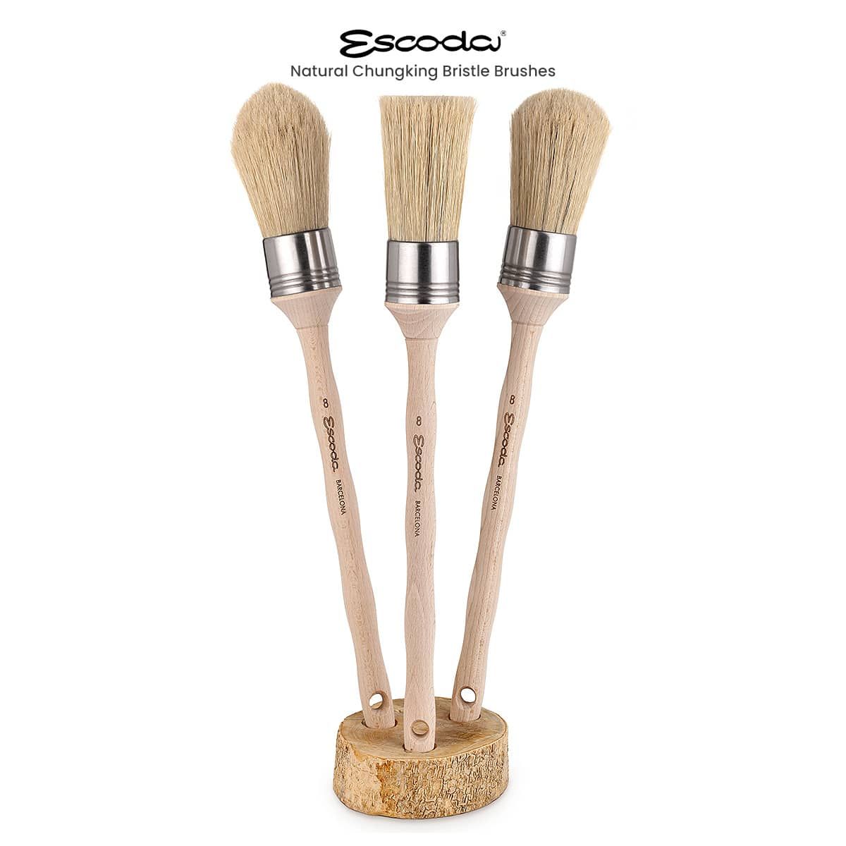 2 Oval Natural Bristle Paint Brush