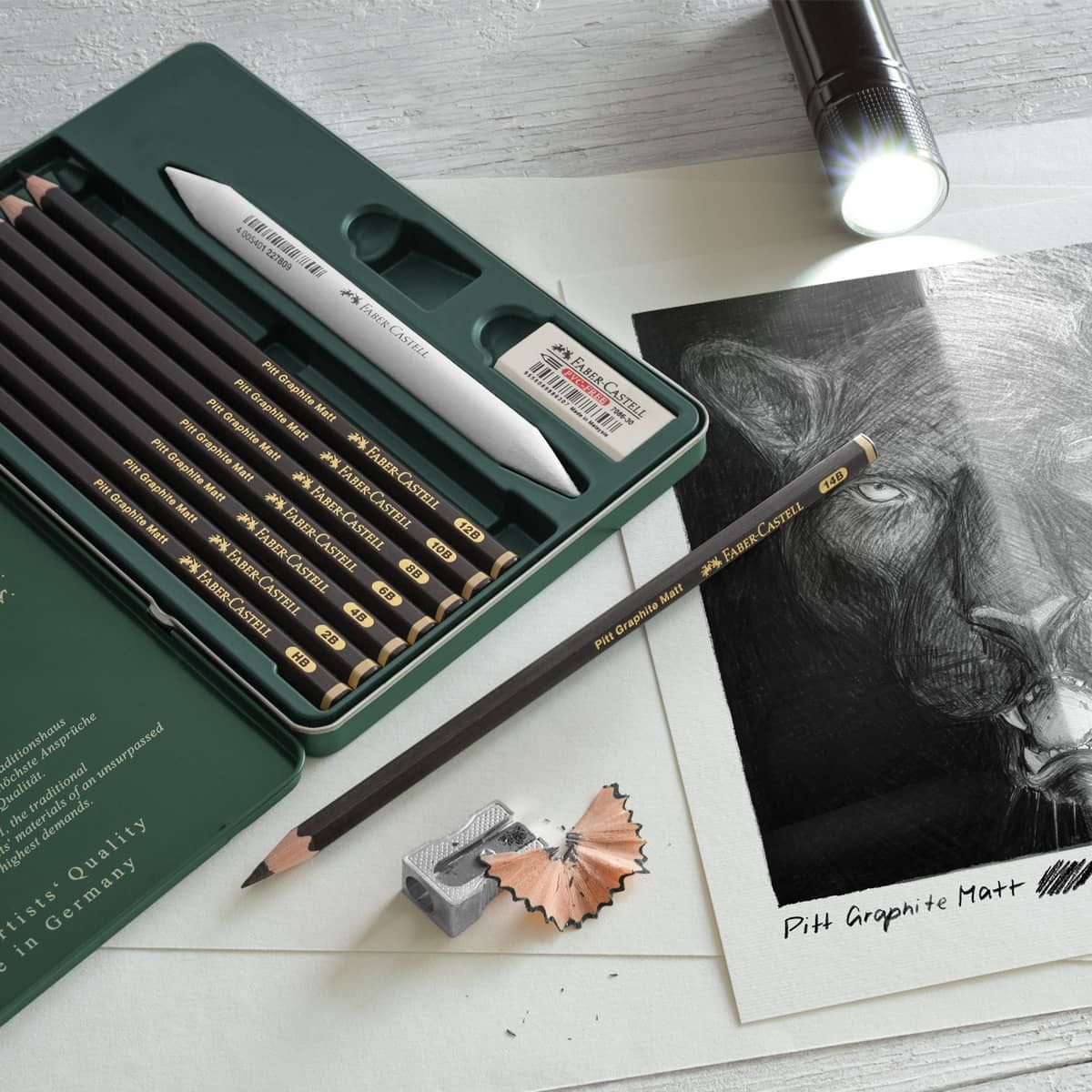 Faber-Castell Pitt Graphite Matt Pencil Set of 11 w/ Accessories