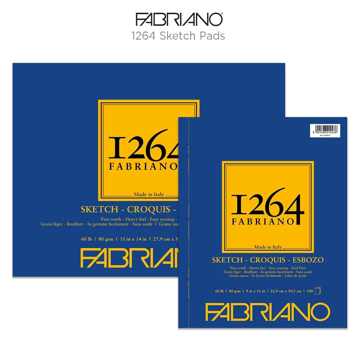 Light Cream Fabriano 1264 Sketch Pad 12 x 9 